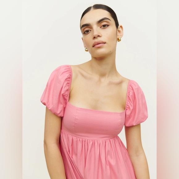 Reformation Auriela Dress in Ladies Room Pink - Picture 8 of 8